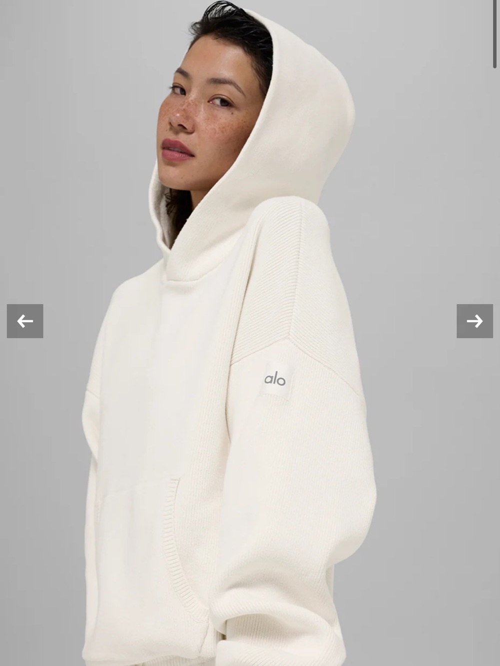 ALO Yoga Scholar Hooded Sweatshirt in Ivory
